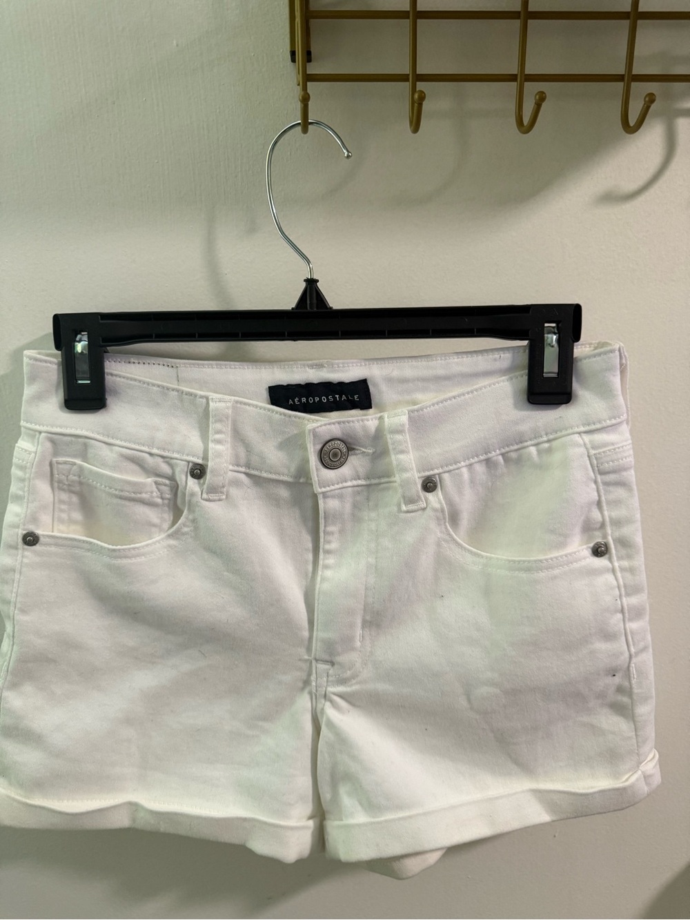 Aeropostale White Denim Cuffed Women's Shorts